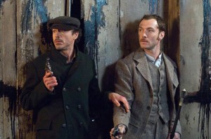 Sherlock Holmes movie scene with Robert Downey Jr. and Jude Law