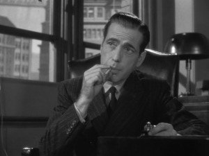 The Maltese Falcon movie scene with Humphrey Bogart