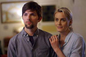 Taylor Schilling and Adam Scott in The Overnight